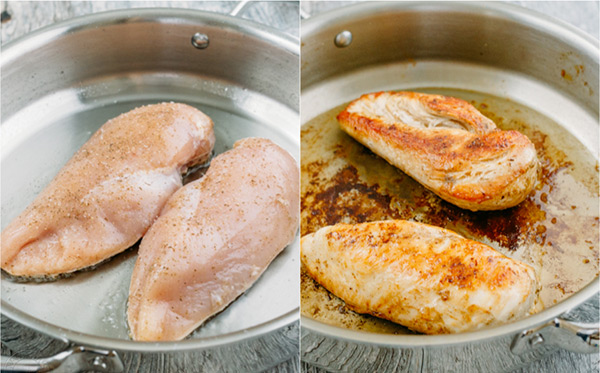 Третья фотография к инструкции по приготовлению рецепта Флорентийская паста с курицей и шампиньонами