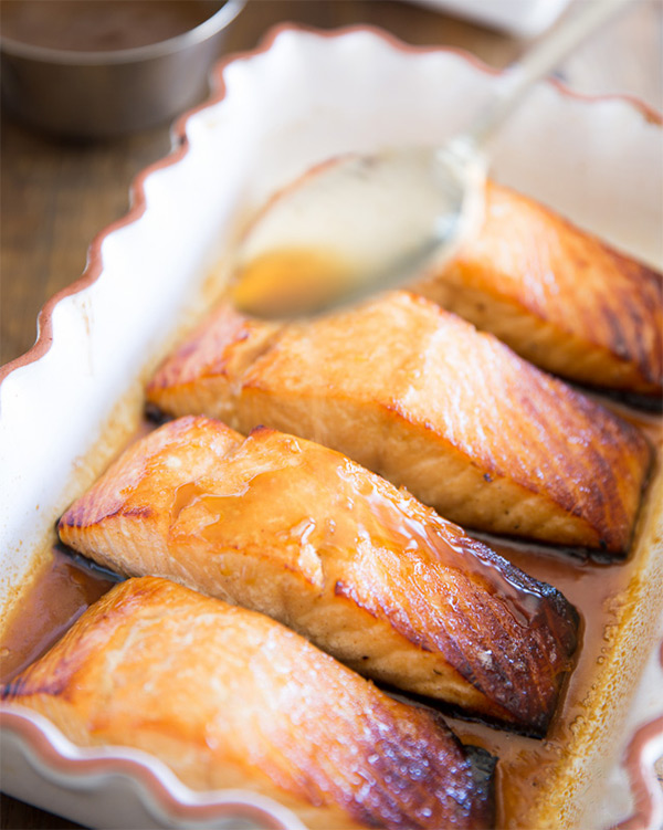 Девятая фотография к инструкции по приготовлению рецепта Запеченный лосось в медово-имбирной глазури