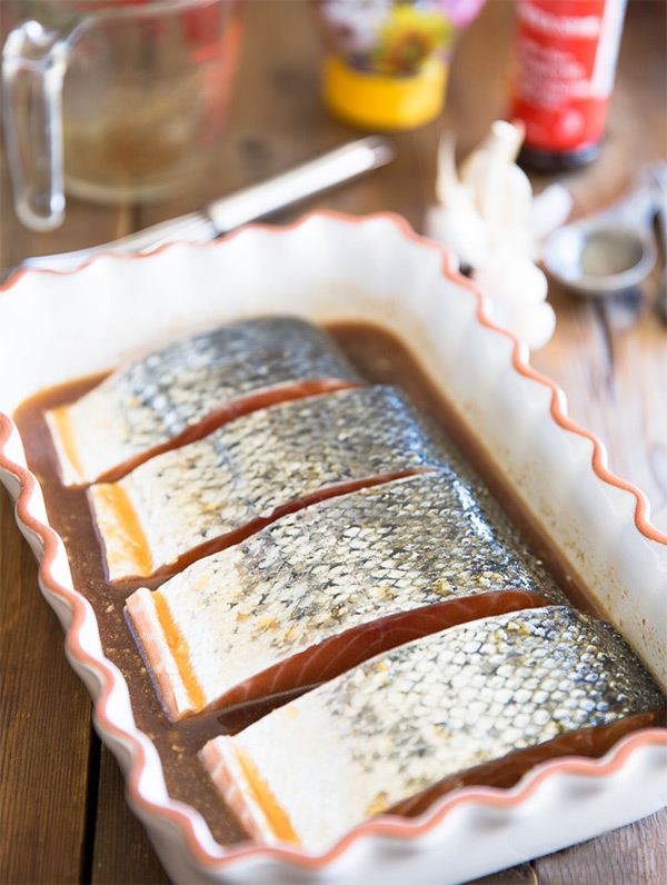 Вторая фотография к инструкции по приготовлению рецепта Запеченный лосось в медово-имбирной глазури