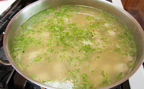 Шестнадцатая фотография к инструкции по приготовлению рецепта Суп с фрикадельками