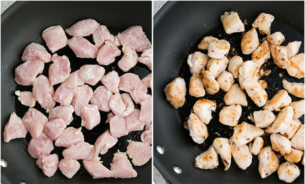 Третья фотография к инструкции по приготовлению рецепта Куриные грудки с шампиньонами и брокколи