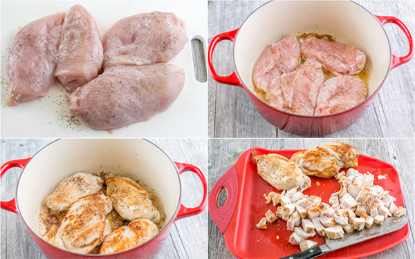 Вторая фотография к инструкции по приготовлению рецепта Паста Тетразини с курицей и шампиньонами