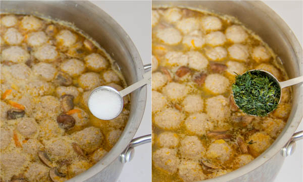 Восьмая фотография к инструкции по приготовлению рецепта Турецкий суп с фрикадельками и шампиньонами