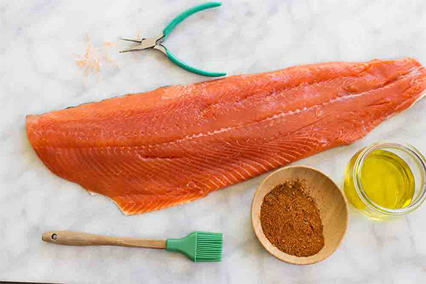 Первая фотография к инструкции по приготовлению рецепта Запеченный лосось с овощами