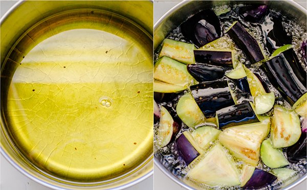 Третья фотография к инструкции по приготовлению рецепта Острые жареные баклажаны с чесночным соусом