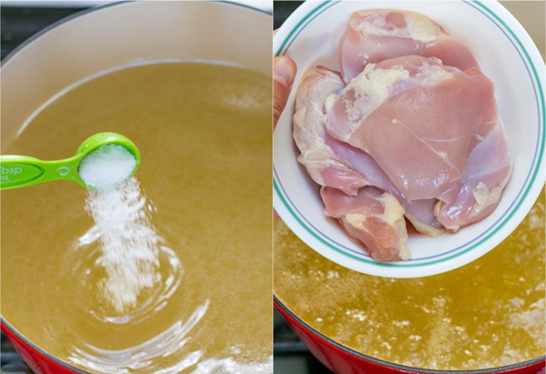 Первая фотография к инструкции по приготовлению рецепта Сливочный куриный суп с лапшой