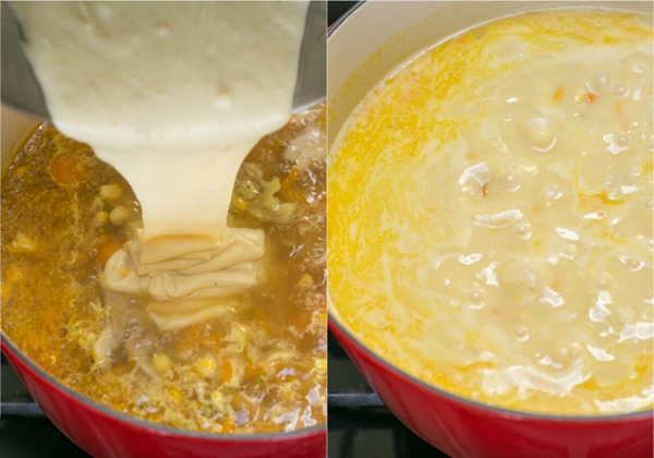 Шестая фотография к инструкции по приготовлению рецепта Сливочный куриный суп с лапшой