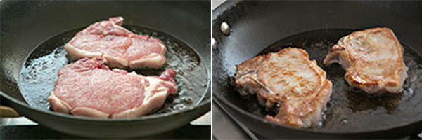 Вторая фотография к инструкции по приготовлению рецепта Стейк из свинины под грушево-имбирным соусом