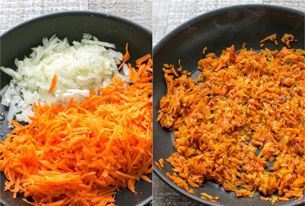Вторая фотография к инструкции по приготовлению рецепта Куриные ножки, фаршированные рисом с овощами