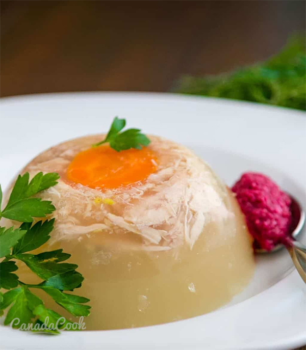 Холодец из курицы со свининой (украинское заливное)